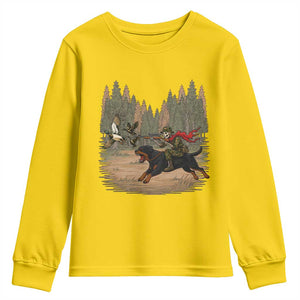 Funny Skeleton Riding Labrador Hunting Youth Sweatshirt Gift For Hunter TS12 Daisy Print Your Wear