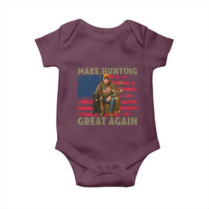 Funny Trump Deer Hunting Baby Onesie Make Hunting Great Again TS12 Maroon Print Your Wear
