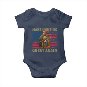 Funny Trump Deer Hunting Baby Onesie Make Hunting Great Again TS12 Navy Print Your Wear