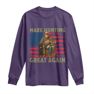 Funny Trump Deer Hunting Long Sleeve Shirt Make Hunting Great Again TS12 Purple Print Your Wear