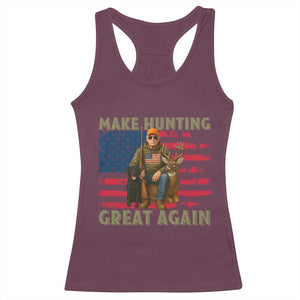 Funny Trump Deer Hunting Racerback Tank Top Make Hunting Great Again TS12 Maroon Print Your Wear