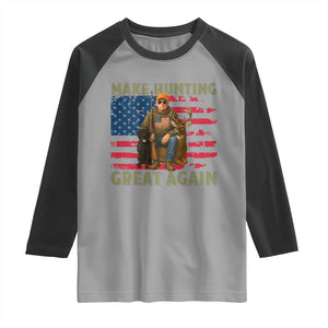 Funny Trump Deer Hunting Raglan Shirt Make Hunting Great Again TS12 Sport Gray Black Print Your Wear