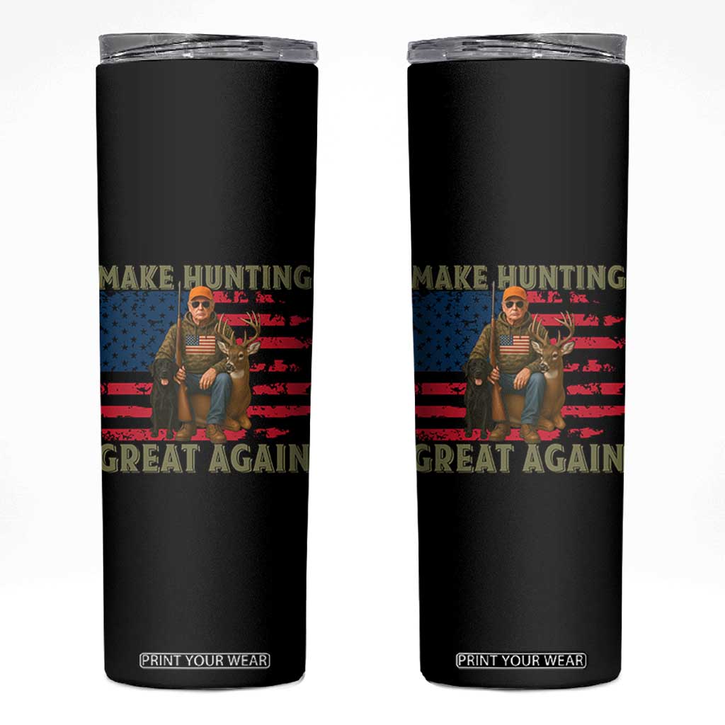 Funny Trump Deer Hunting Skinny Tumbler Make Hunting Great Again TS12 Black Print Your Wear