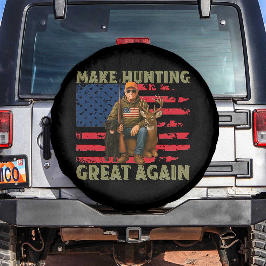 Funny Trump Deer Hunting Spare Tire Cover Make Hunting Great Again TS12 No hole Black Print Your Wear