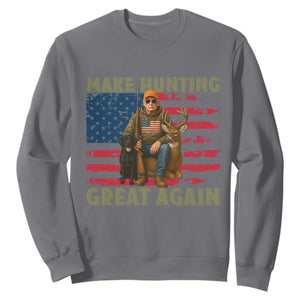 Funny Trump Deer Hunting Sweatshirt Make Hunting Great Again TS12 Charcoal Print Your Wear