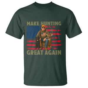 Funny Trump Deer Hunting T Shirt Make Hunting Great Again TS12 Dark Forest Green Print Your Wear