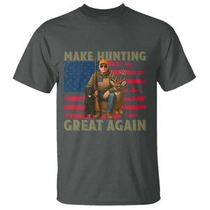 Funny Trump Deer Hunting T Shirt Make Hunting Great Again TS12 Dark Heather Print Your Wear