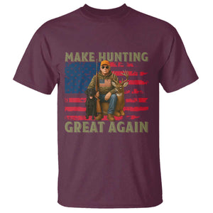 Funny Trump Deer Hunting T Shirt Make Hunting Great Again TS12 Maroon Print Your Wear