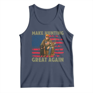 Funny Trump Deer Hunting Tank Top Make Hunting Great Again TS12 Navy Print Your Wear