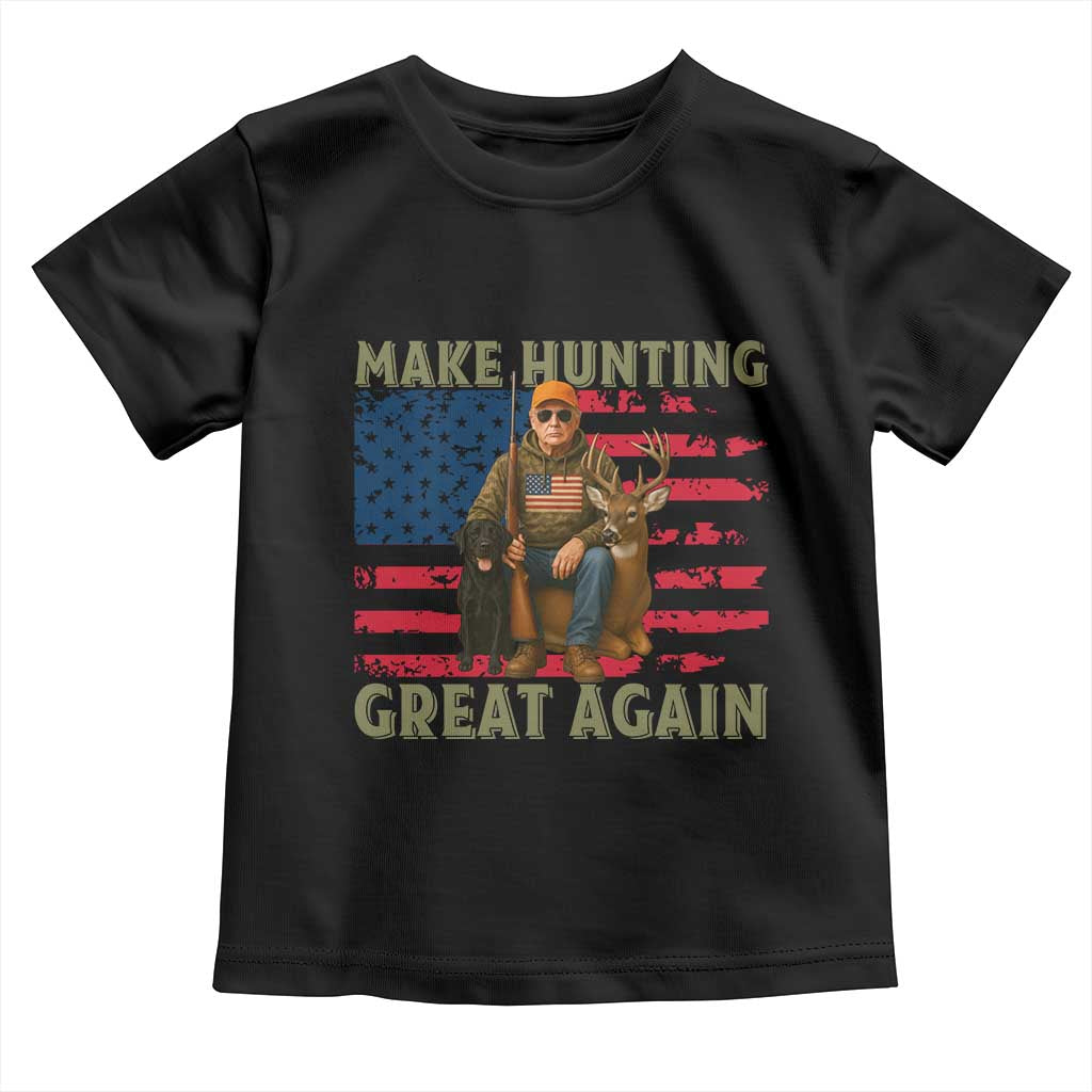 Funny Trump Deer Hunting Toddler T Shirt Make Hunting Great Again TS12 Black Print Your Wear
