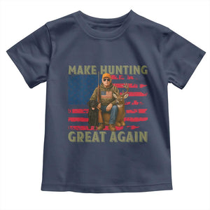 Funny Trump Deer Hunting Toddler T Shirt Make Hunting Great Again TS12 Navy Print Your Wear