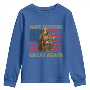 Funny Trump Deer Hunting Youth Sweatshirt Make Hunting Great Again TS12 Royal Blue Print Your Wear
