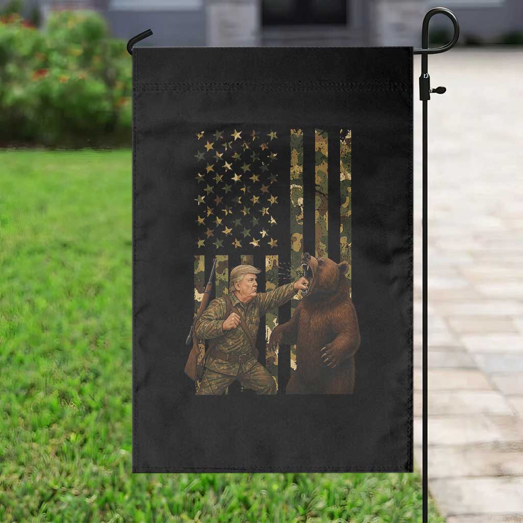 Funny Trump Vs Bear Showdown Garden Flag American Flag Hunter Gift TS12 Print Your Wear