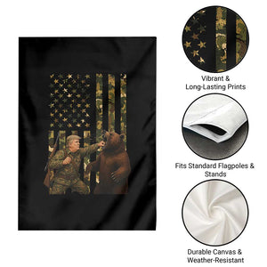 Funny Trump Vs Bear Showdown Garden Flag American Flag Hunter Gift TS12 Print Your Wear