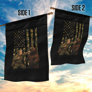Funny Trump Vs Bear Showdown Garden Flag American Flag Hunter Gift TS12 Print Your Wear