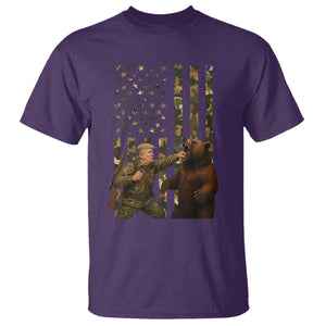 Funny Trump Vs Bear Showdown T Shirt American Flag Hunter Gift TS12 Purple Print Your Wear