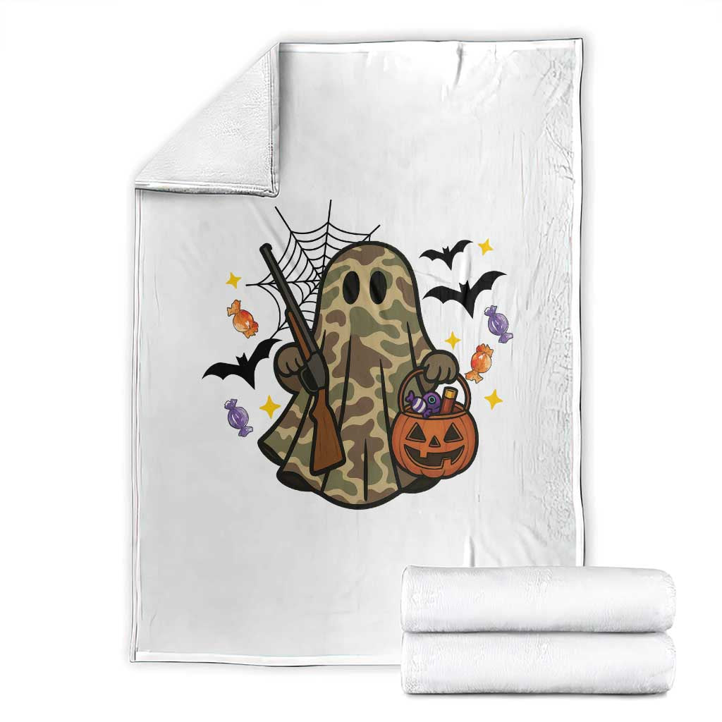 Funny Camo Hunter Halloween Ghost Costume Throw Blanket TS12 White Print Your Wear