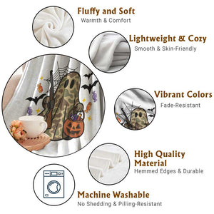 Funny Camo Hunter Halloween Ghost Costume Throw Blanket TS12 Print Your Wear