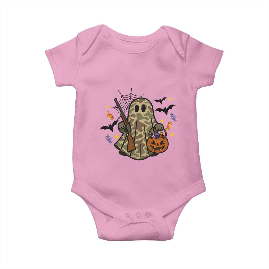 Funny Camo Hunter Halloween Ghost Costume Baby Onesie TS12 Light Pink Print Your Wear