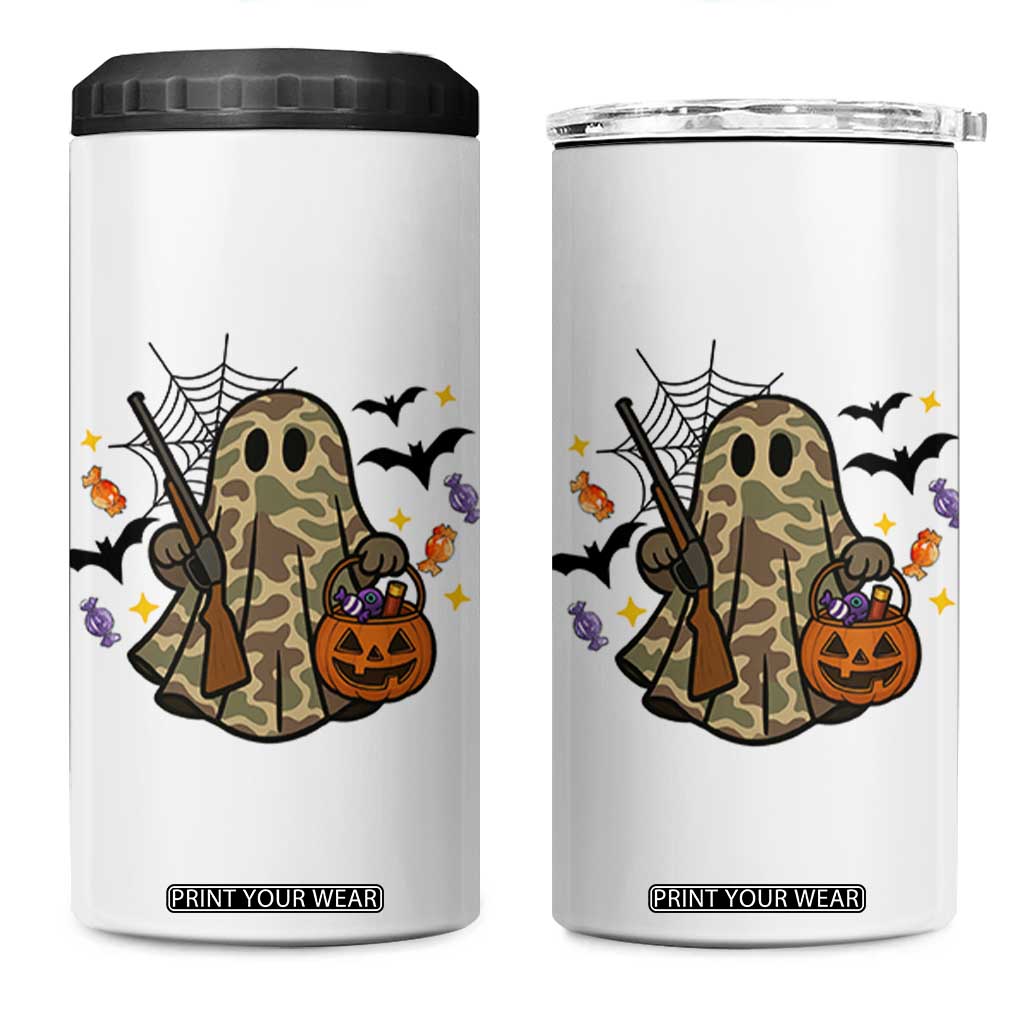 Funny Camo Hunter Halloween Ghost Costume 4 in 1 Can Cooler Tumbler TS12 One Size: 16 oz White Print Your Wear
