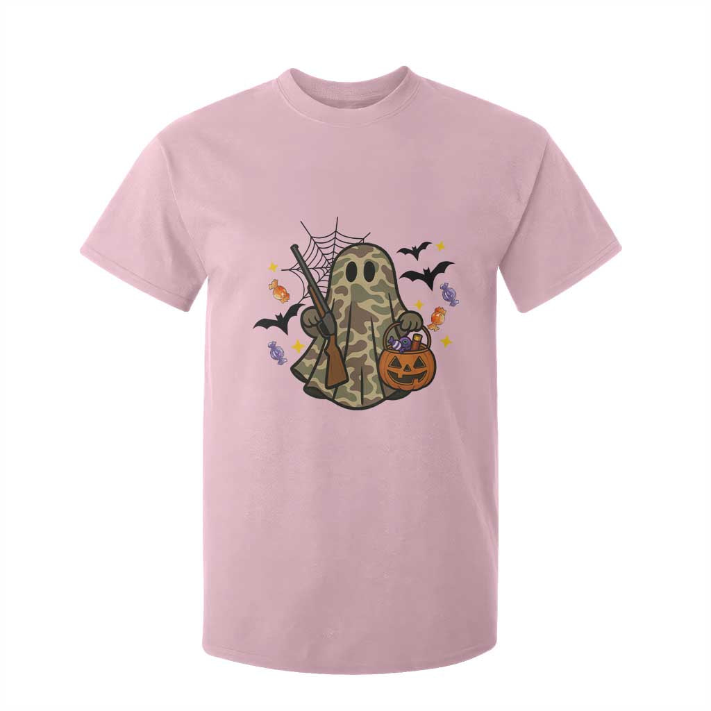 Funny Camo Hunter Halloween Ghost Costume T Shirt For Kid TS12 Light Pink Print Your Wear