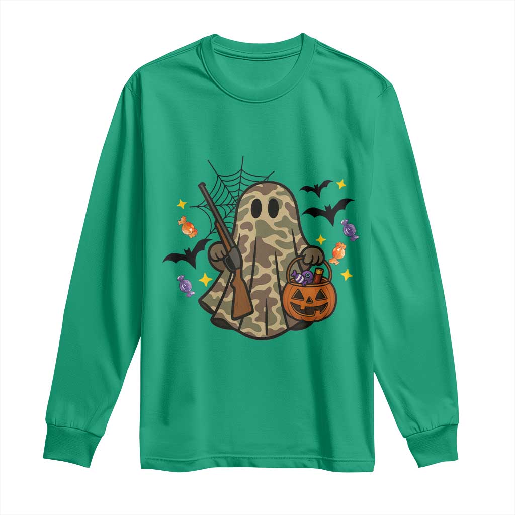 Funny Camo Hunter Halloween Ghost Costume Long Sleeve Shirt TS12 Irish Green Print Your Wear