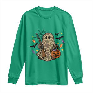 Funny Camo Hunter Halloween Ghost Costume Long Sleeve Shirt TS12 Irish Green Print Your Wear