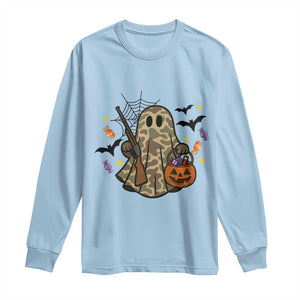 Funny Camo Hunter Halloween Ghost Costume Long Sleeve Shirt TS12 Light Blue Print Your Wear