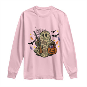 Funny Camo Hunter Halloween Ghost Costume Long Sleeve Shirt TS12 Light Pink Print Your Wear