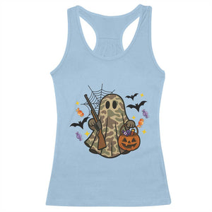 Funny Camo Hunter Halloween Ghost Costume Racerback Tank Top TS12 Light Blue Print Your Wear