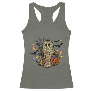 Funny Camo Hunter Halloween Ghost Costume Racerback Tank Top TS12 Military Green Print Your Wear