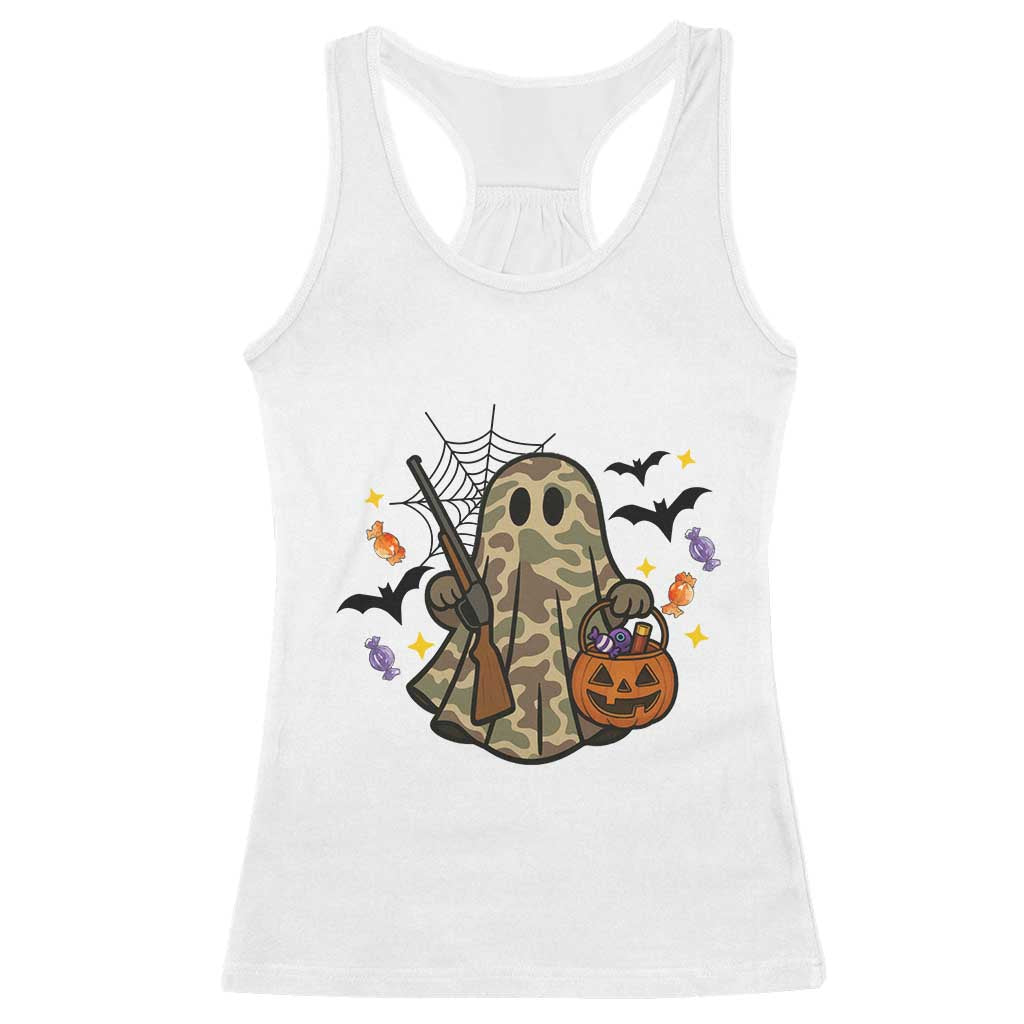 Funny Camo Hunter Halloween Ghost Costume Racerback Tank Top TS12 White Print Your Wear