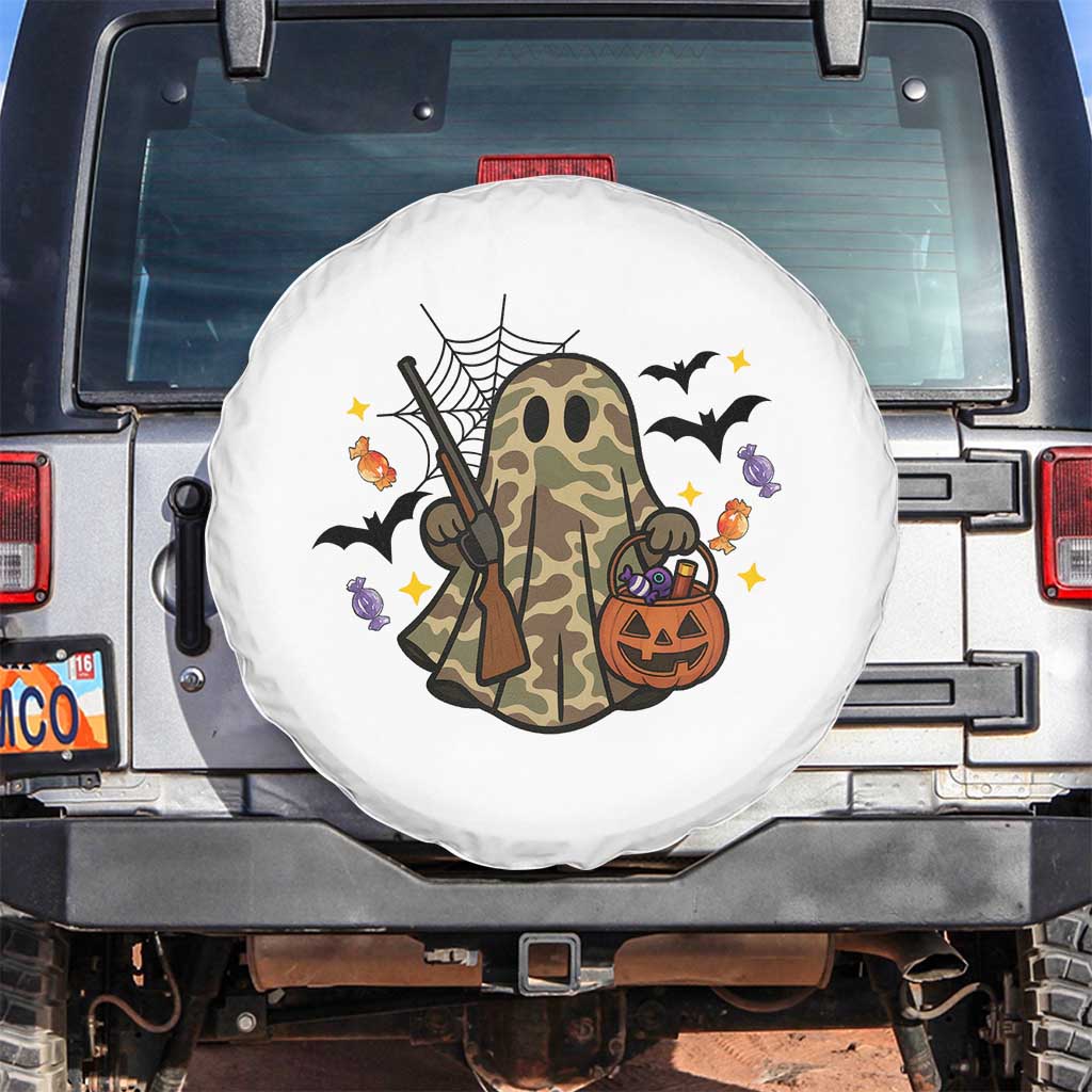 Funny Camo Hunter Halloween Ghost Costume Spare Tire Cover TS12 No hole White Print Your Wear