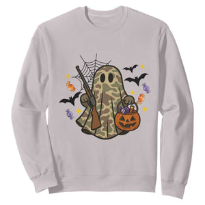 Funny Camo Hunter Halloween Ghost Costume Sweatshirt TS12 Ice Gray Print Your Wear