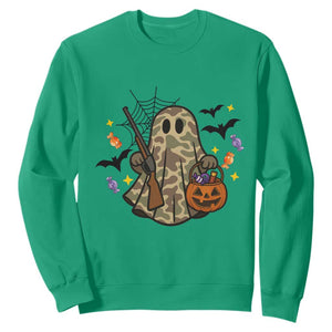 Funny Camo Hunter Halloween Ghost Costume Sweatshirt TS12 Irish Green Print Your Wear
