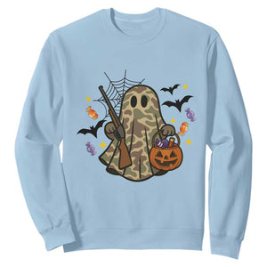 Funny Camo Hunter Halloween Ghost Costume Sweatshirt TS12 Light Blue Print Your Wear