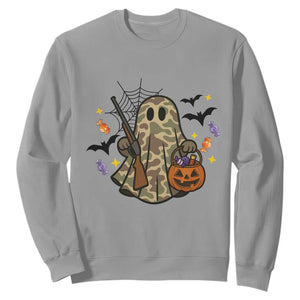 Funny Camo Hunter Halloween Ghost Costume Sweatshirt TS12 Sport Gray Print Your Wear