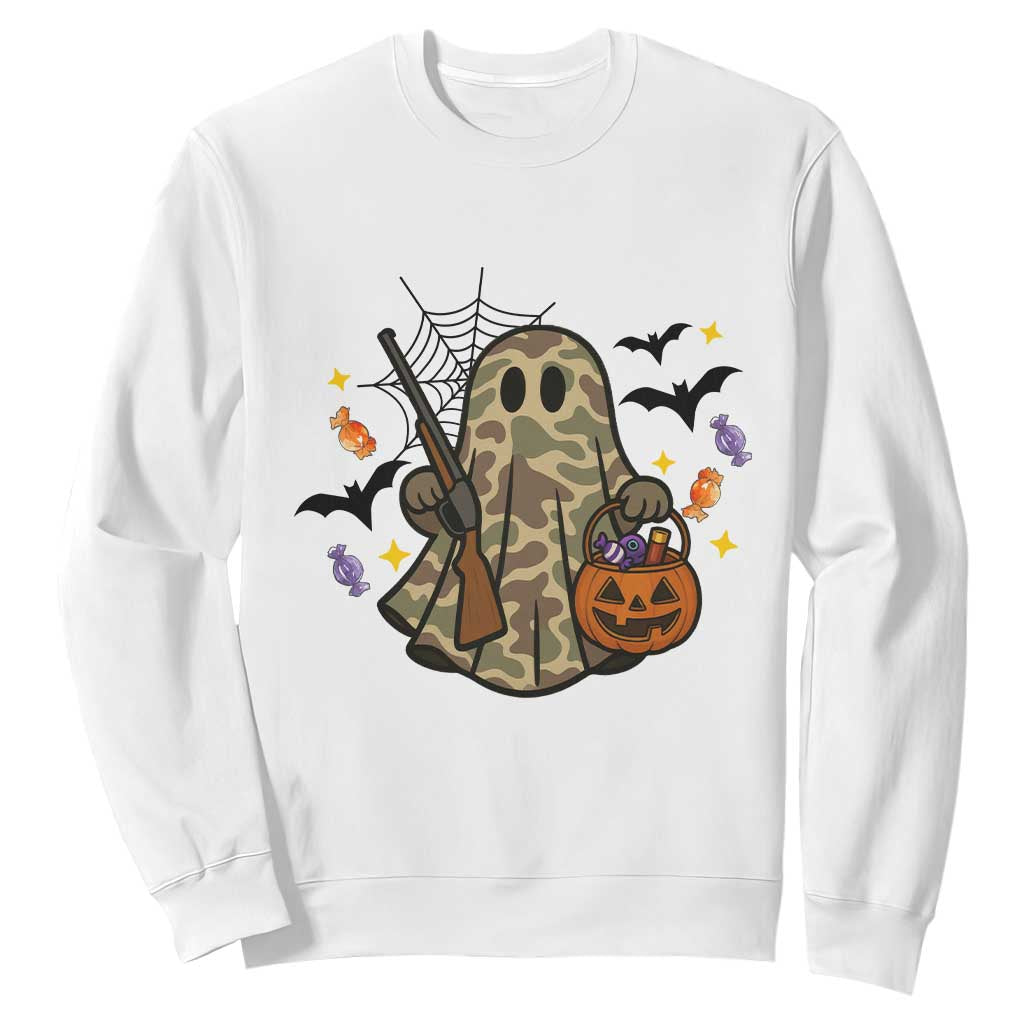 Funny Camo Hunter Halloween Ghost Costume Sweatshirt TS12 White Print Your Wear