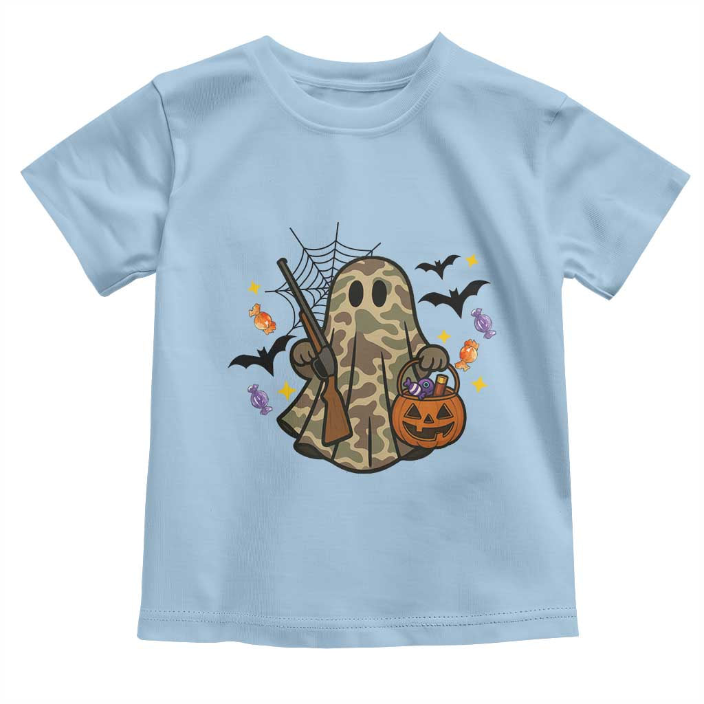 Funny Camo Hunter Halloween Ghost Costume Toddler T Shirt TS12 Light Blue Print Your Wear