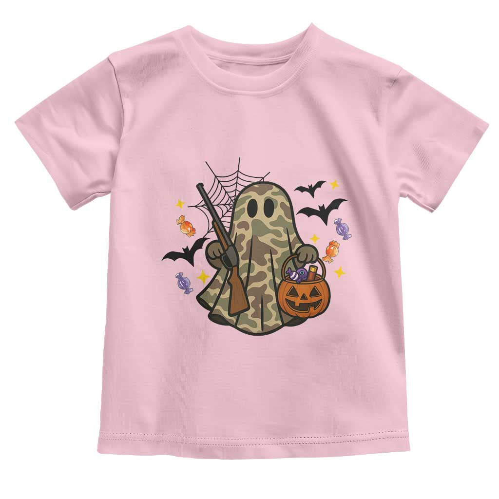 Funny Camo Hunter Halloween Ghost Costume Toddler T Shirt TS12 Light Pink Print Your Wear