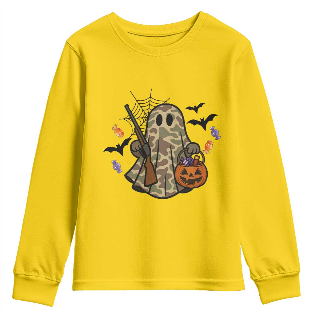 Funny Camo Hunter Halloween Ghost Costume Youth Sweatshirt TS12 Daisy Print Your Wear