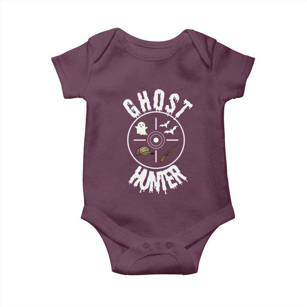 Funny Halloween Ghost Hunter Baby Onesie Trick Or Treat Costume TS12 Maroon Print Your Wear