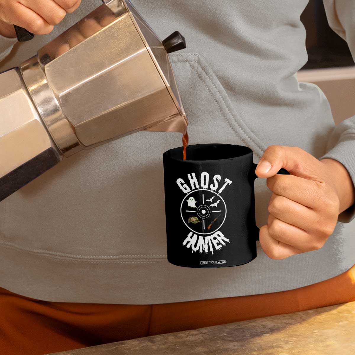 Funny Halloween Ghost Hunter Coffee Mug Trick Or Treat Costume TS12 Print Your Wear