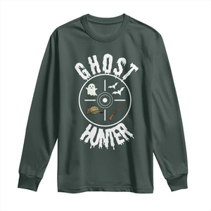 Funny Halloween Ghost Hunter Long Sleeve Shirt Trick Or Treat Costume TS12 Dark Forest Green Print Your Wear