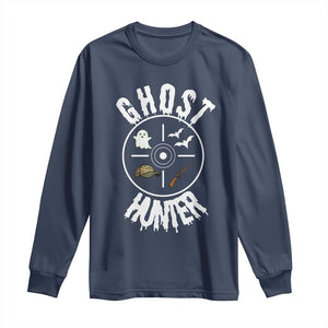 Funny Halloween Ghost Hunter Long Sleeve Shirt Trick Or Treat Costume TS12 Navy Print Your Wear
