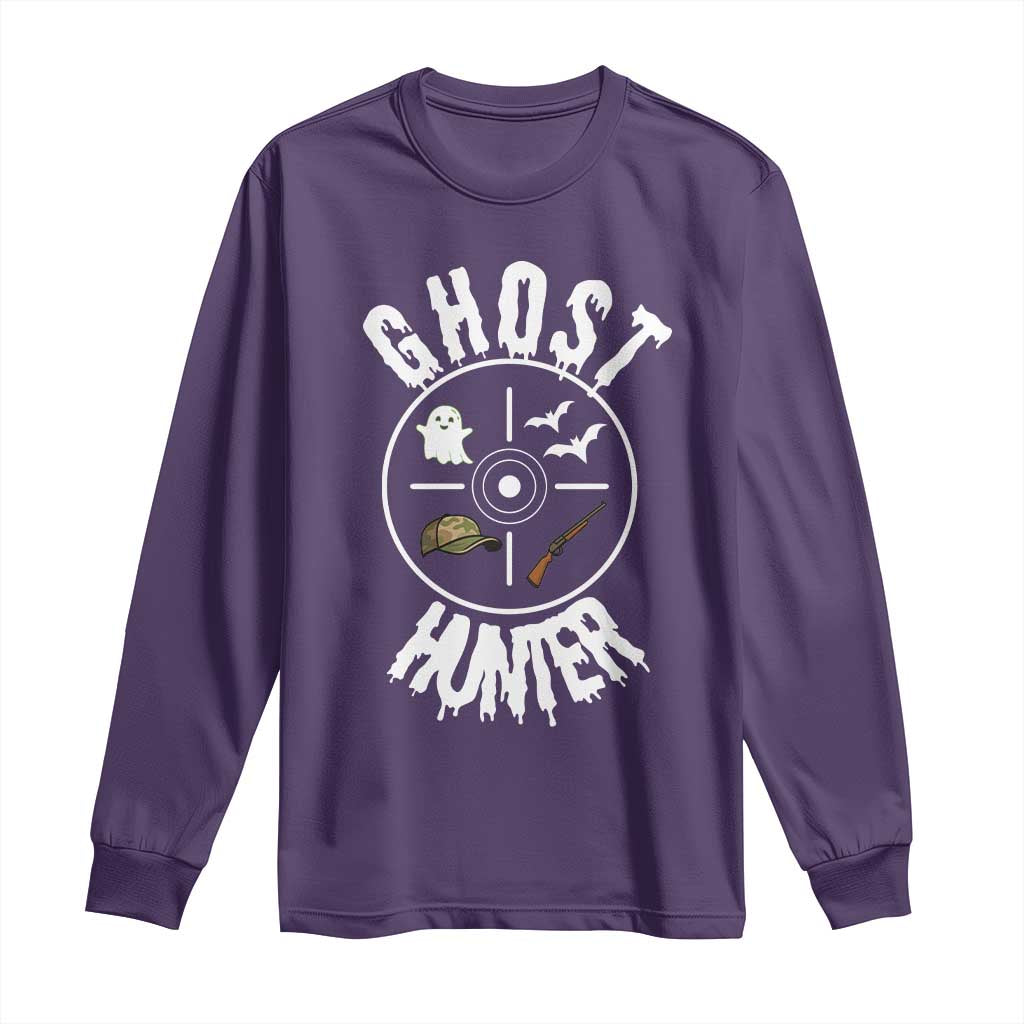 Funny Halloween Ghost Hunter Long Sleeve Shirt Trick Or Treat Costume TS12 Purple Print Your Wear