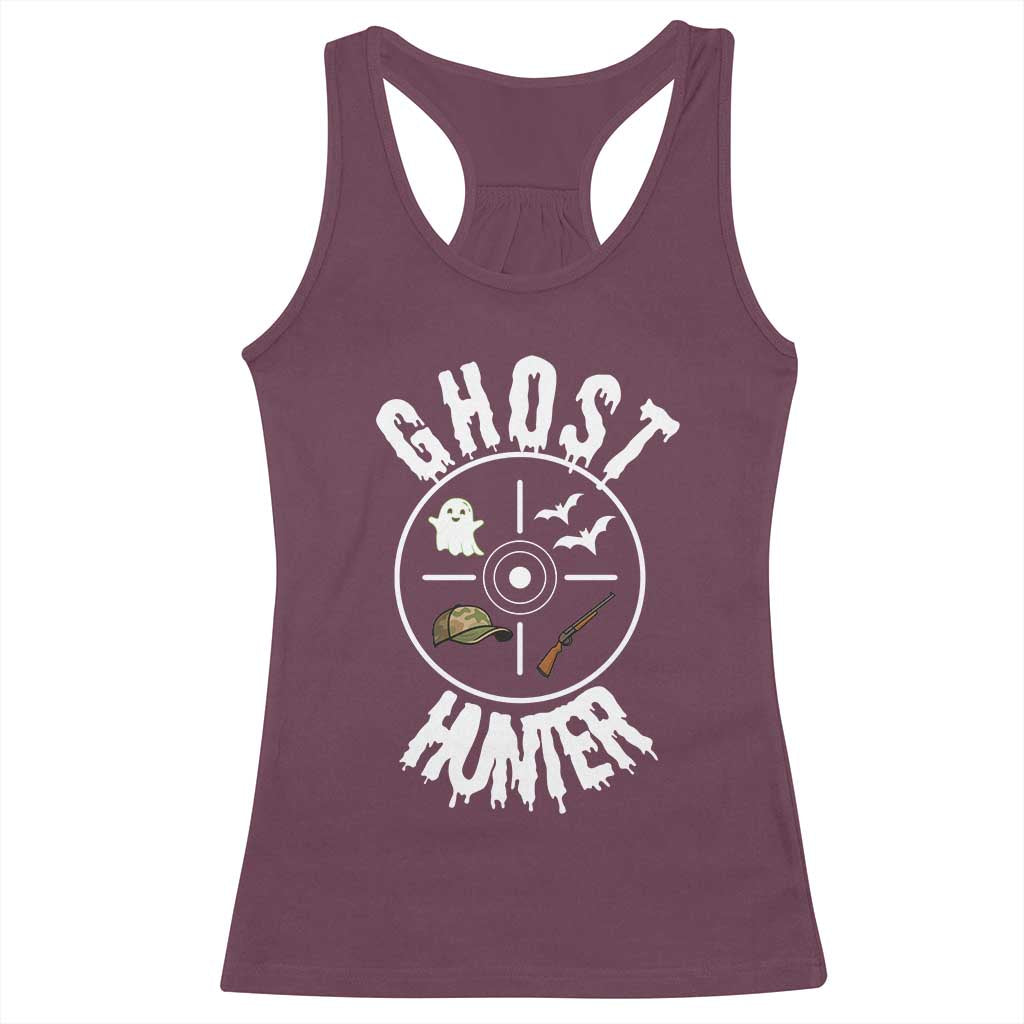 Funny Halloween Ghost Hunter Racerback Tank Top Trick Or Treat Costume TS12 Maroon Print Your Wear