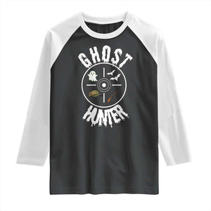 Funny Halloween Ghost Hunter Raglan Shirt Trick Or Treat Costume TS12 Black White Print Your Wear
