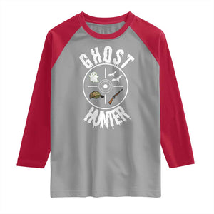 Funny Halloween Ghost Hunter Raglan Shirt Trick Or Treat Costume TS12 Sport Gray Red Print Your Wear