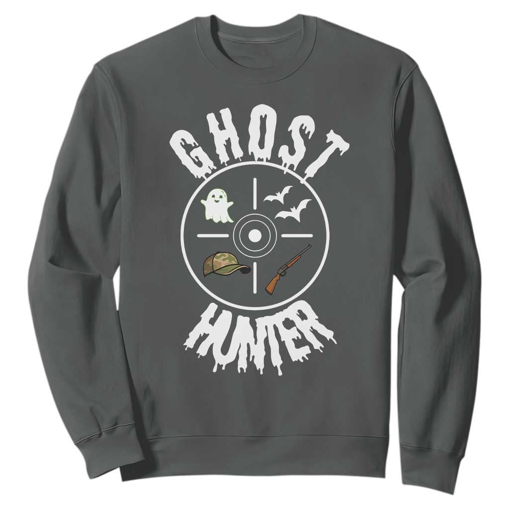 Funny Halloween Ghost Hunter Sweatshirt Trick Or Treat Costume TS12 Dark Heather Print Your Wear